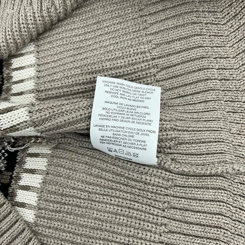 Alp N Rock Leighton Mock Neck Ski Sweater Coffee Brown Womens Large Fair Isle - Picture 7 of 10